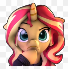 Sunset Shimmer Thinking Emoji - Cartoon