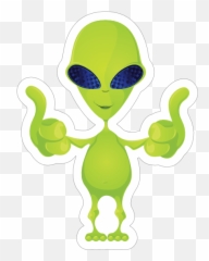 Thumbs Up Green Alien Sticker - Illustration Emoji,Green Alien Emoji