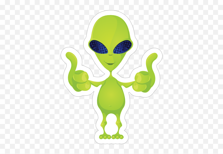 Thumbs Up Green Alien Sticker - Illustration Emoji,Green Alien Emoji