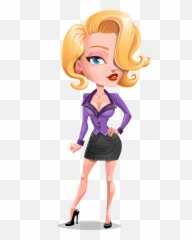 Pin - Woman Cartoon Character Emoji,Haircut Lipstick Dress Emoji