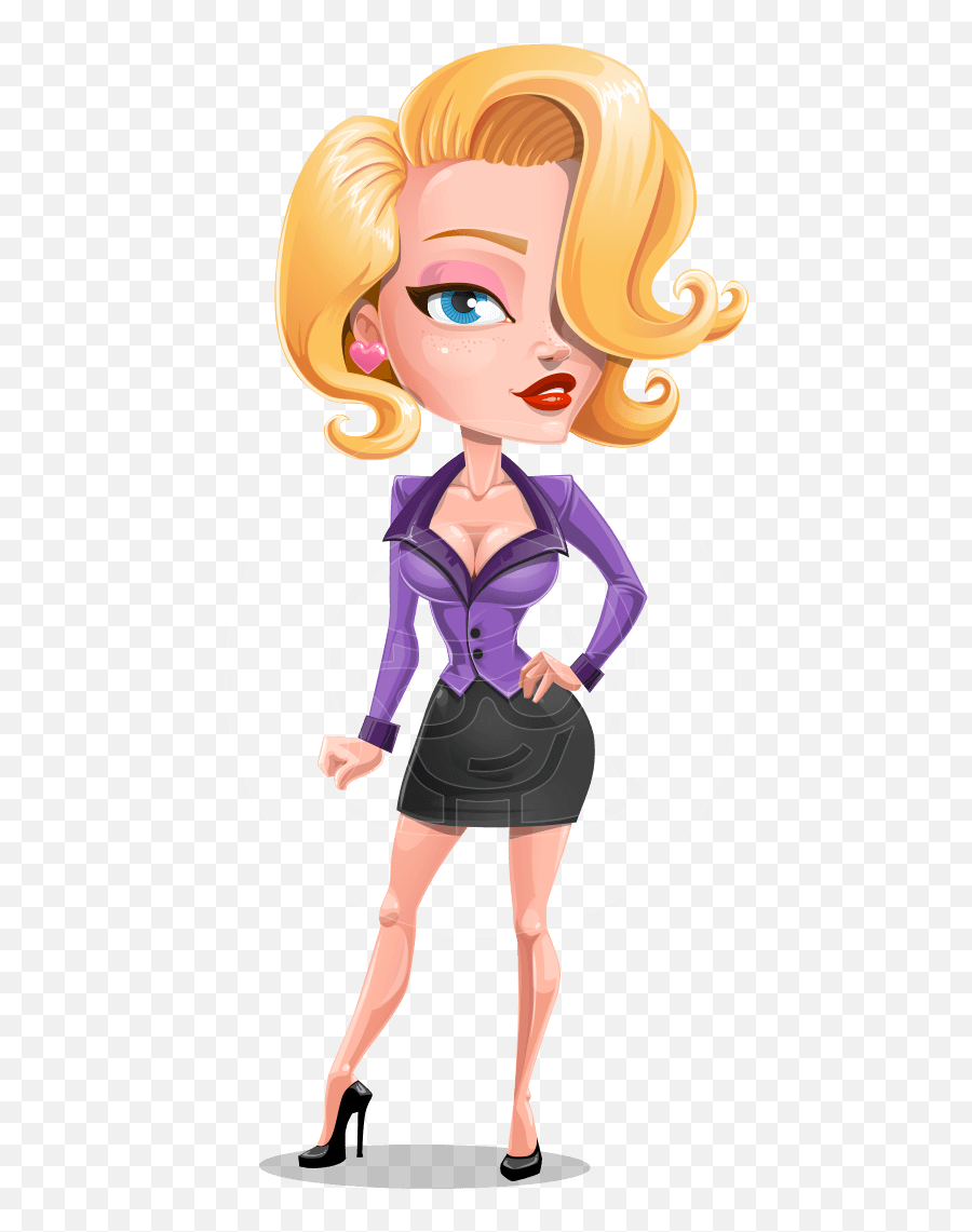 Pin - Woman Cartoon Character Emoji,Haircut Lipstick Dress Emoji