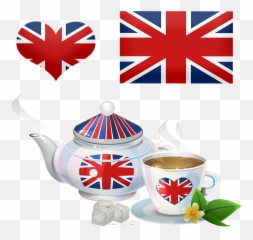 British Tea Teapot Cup - Union Jack Flag Png Emoji