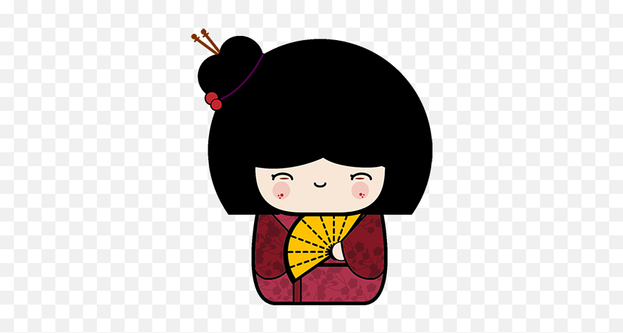Kokeshi Animated Japanese Dolls By Batsu - Cartoon Emoji,Emoji Dolls