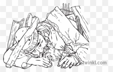 Banjo Close Up Unconscious Homeless Man Person Debris - Line Art Emoji,Banjo Emoji