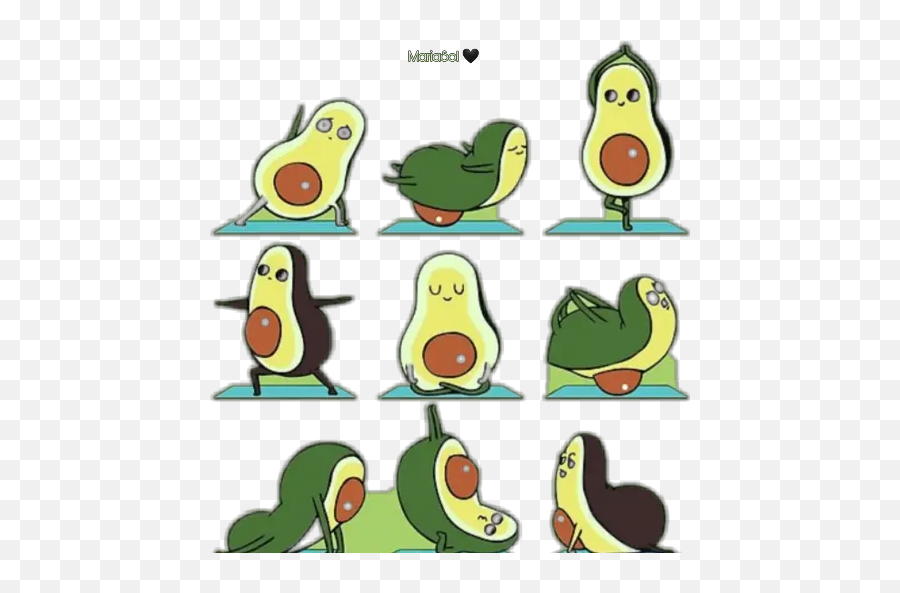 Yoga Stickers For Whatsapp - Avocado Yoga Emoji,Yoga Emojis