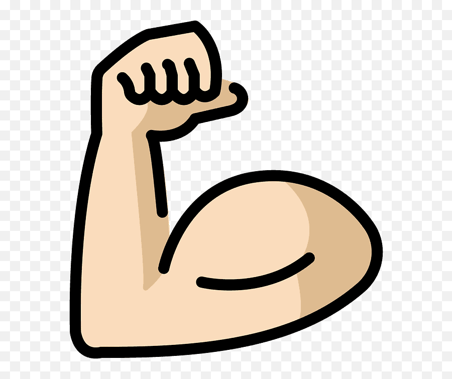 Flexed Biceps Emoji Clipart - Body Emoji,Flexing Emoji