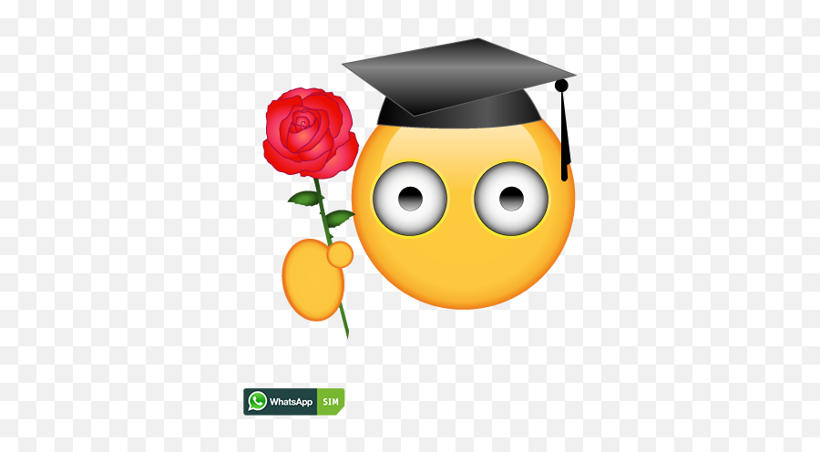 Erstauntes Emoji Mit Doktorhut Und Großen Augen Whatsapp - Square Academic Cap,Diploma Emoji
