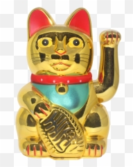 Lucky Cat Japanese Chinese Beckon - Png Emoji
