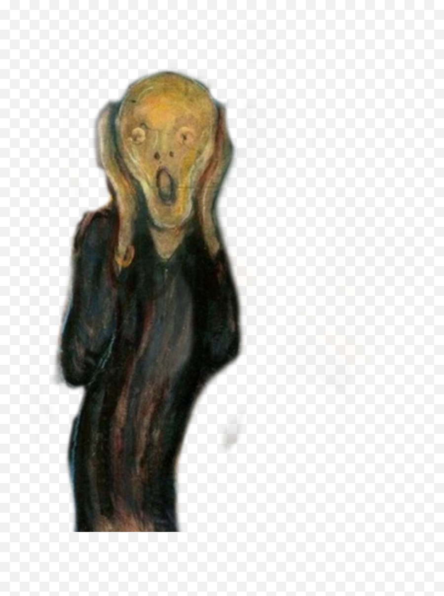 Arte Pintura Ogrito Grito Asustado - Bronze Sculpture Emoji,Emoji Asustado