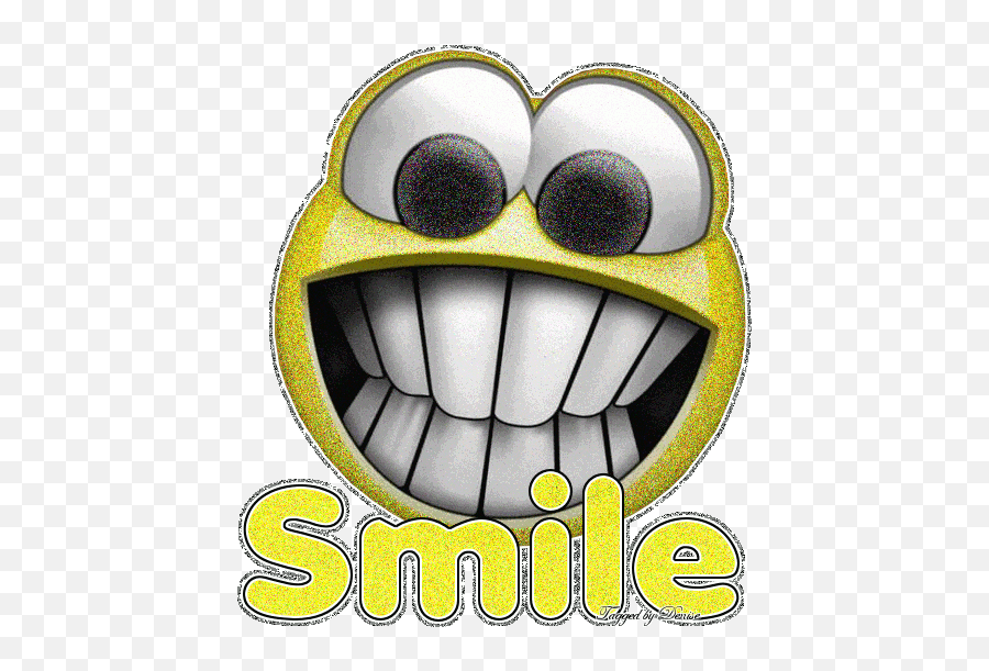 Animated Glitter Smile - Cartoon Big Smile Gif Emoji,Crazy Emoji Face