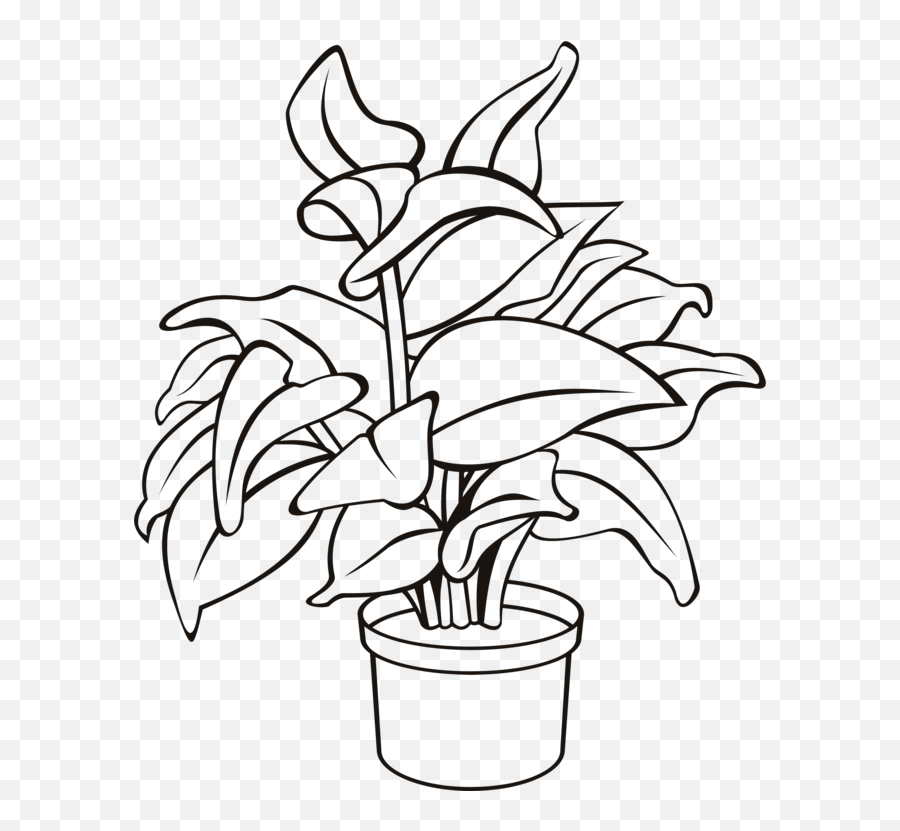 Pot Plant Drawing - Potted Plant Clip Art Black And White Emoji,Potted Plant Emoji