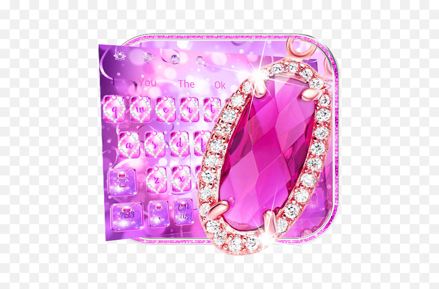 Download Pink Diamond Glitter Keyboard - Diamond Emoji,Pink Diamond Emoji