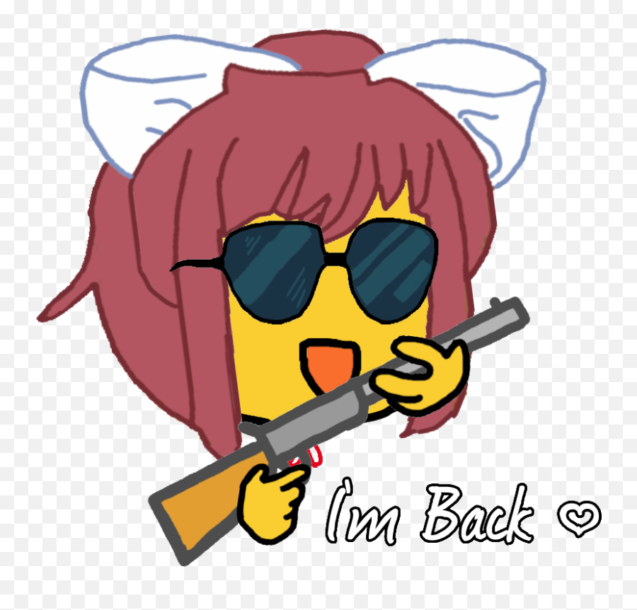 Emoj - Ika Is Back After Letting The Other Doki Emojis Get Cartoon,Emoji With Gun To Head