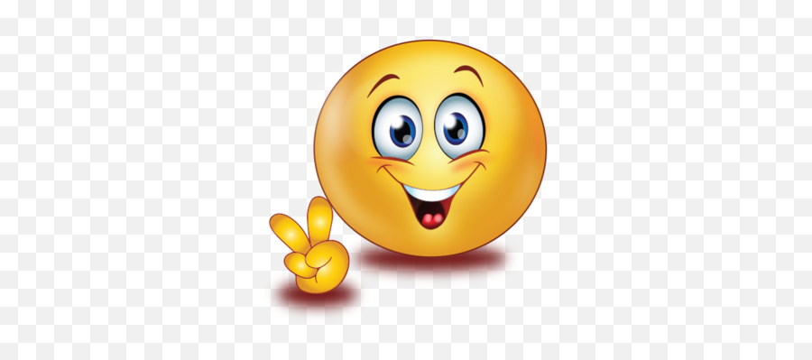 Cheer Happy Victory Hand Emoji - Cartoon Sticker Art Smile,Victory Hand Emoji