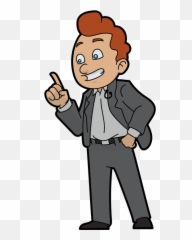Happy Male Public Speaker Cartoon - Clip Art Emoji
