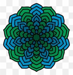 Blue Mandala Vector Clipart Image - Printable Easy Coloring Pages Emoji