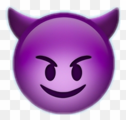 Demon Emoji Png Picture - Transparent Purple Devil Emoji,Purple Horned Emoji