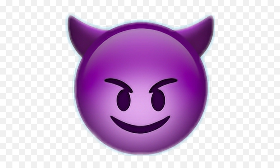 Demon Emoji Png Picture - Transparent Purple Devil Emoji,Purple Horned Emoji