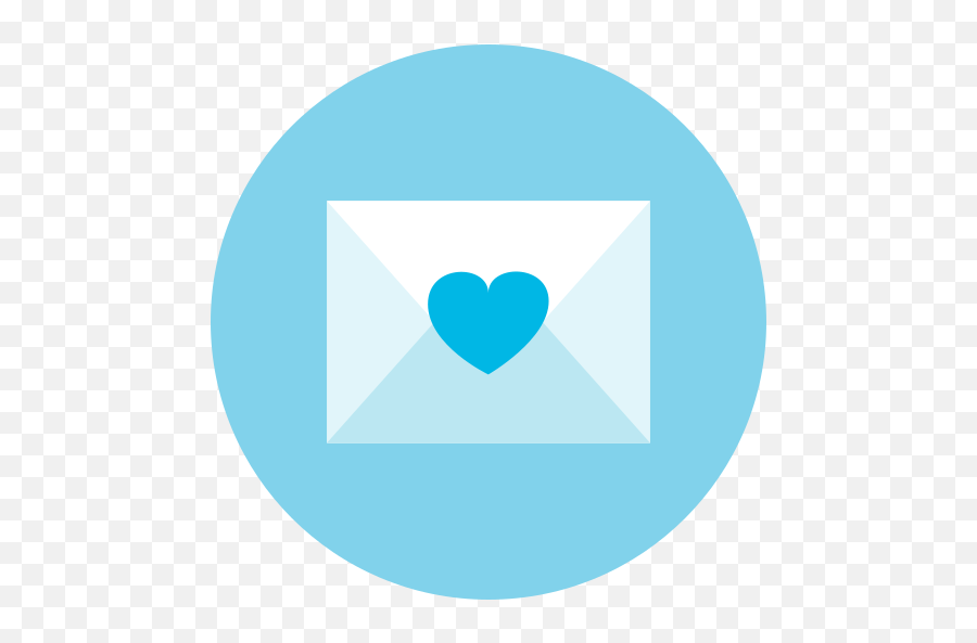 Love Letter Envelope Heart Free Icon Of Kameleon Blue Round - Circle Emoji,Love Letter Emoji