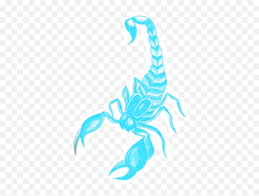 Scorpio Scorpion Tattoo Blue Aesthetic - Insect Emoji,Scorpion Emoji
