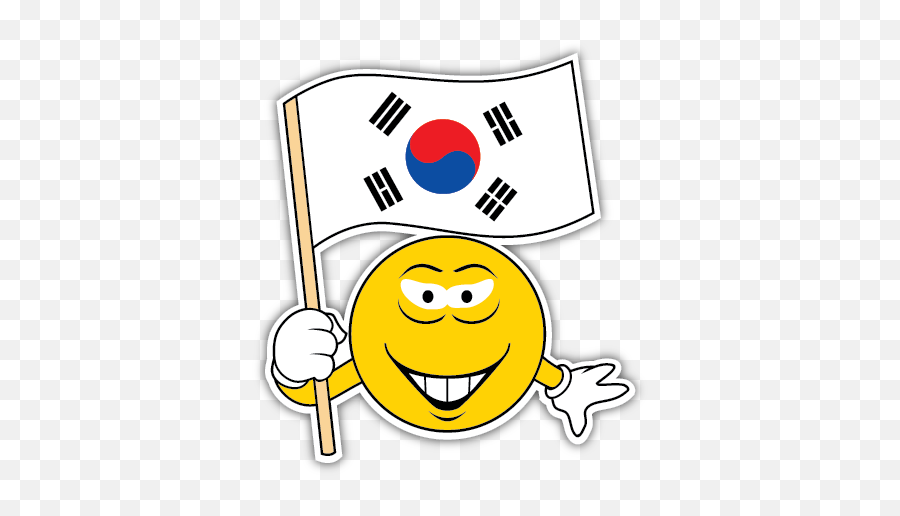 Smiley Face South Korean Vinyl Die - Cut Decal Sticker 4 South Korea Flag Emoji,Smiley Faces Emoticons Text