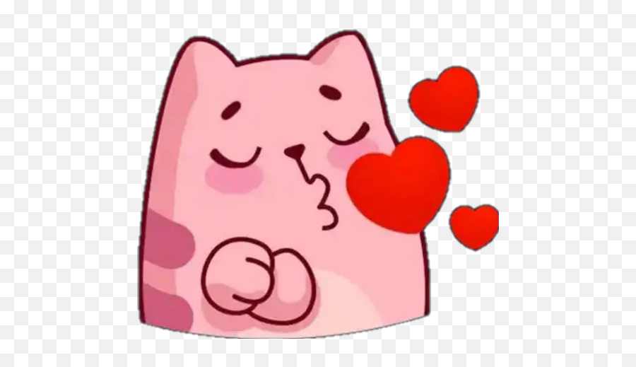 Kitty Cat Stickers For Whatsapp - Cartoon Emoji,Cat Heart Emoji Meme