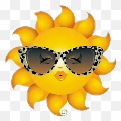 Sunshine Sun Sol Sunglasses Kiss Emojistyle Style Emoji - Sun With Glasses Emoji,Sunshine Emoji