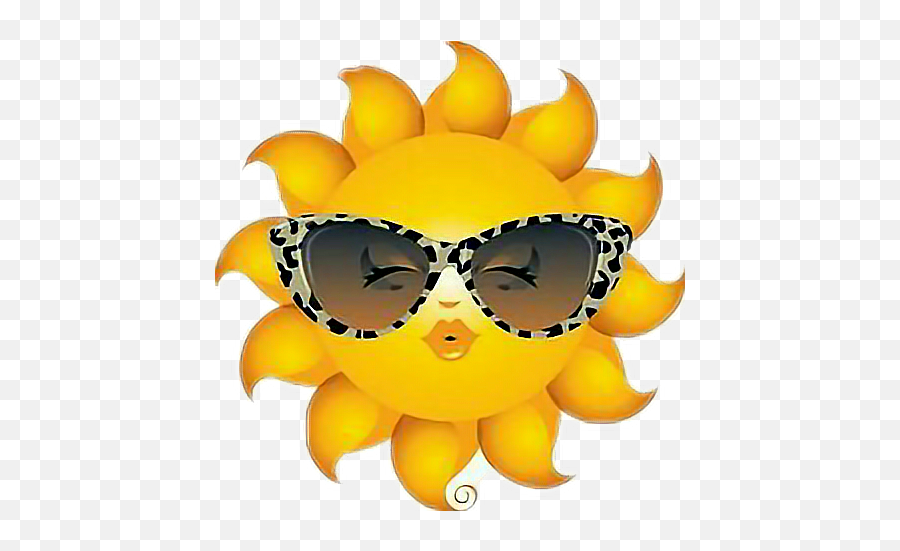 Sunshine Sun Sol Sunglasses Kiss Emojistyle Style Emoji - Sun With Glasses Emoji,Sunshine Emoji