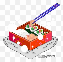 Bento Box Pixel Art Clipart - Sushi Emoji