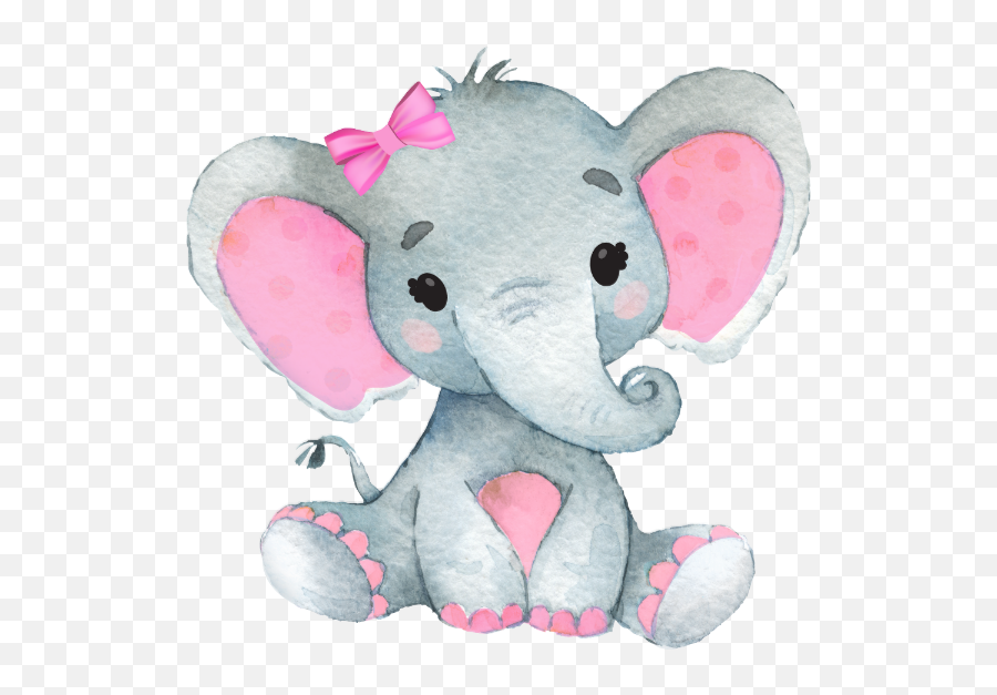 Baby Elephant Baby Girl Elephant - Baby Girl Elephant Watercolor Emoji,Elephant Emojis