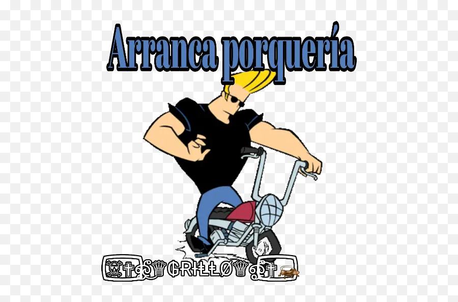 Bikers Stickers Para Whatsapp - Johnny Bravo Cartoon Emoji,Wheelchair Emoji Meme