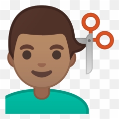 Man Getting Haircut Emoji With Medium - Portable Network Graphics,Haircut Lipstick Dress Emoji