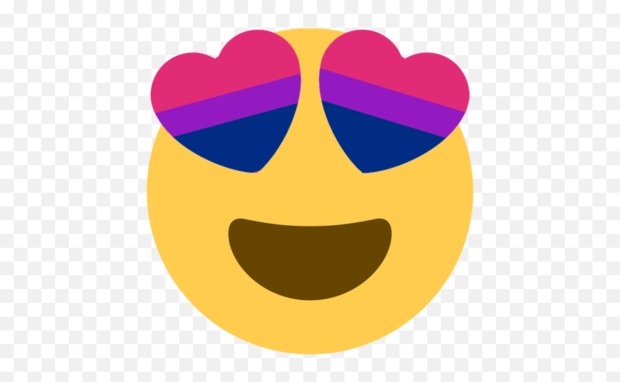 Bi Means All Bi Emojis Bimojis - Bisexual Heart Eyes Emoji,Awkward Emoticon