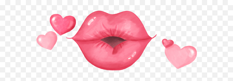 Kiss Valentine Watercolor Clip Art Png - Transparent Background Valentines Clipart Emoji,Valentine Emoji Art