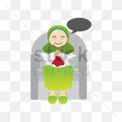 Download Free Png Muslim Woman Knitting Vector Image - Knitting Women Clipart Muslim Emoji,Knitting Emoji