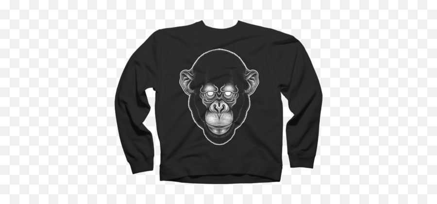 Monkey Menu0027s Sweatshirts Design By Humans - Sweater Emoji,Hear No Evil Emoji