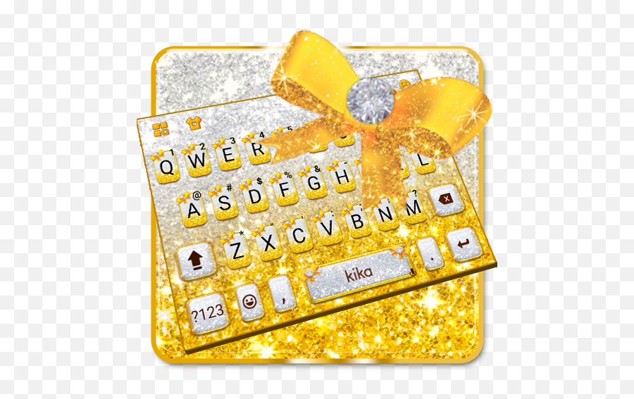App Insights Gold Glitter Shining Bow Keyboard Theme Apptopia - Clip Art Emoji,Bow Emoticon
