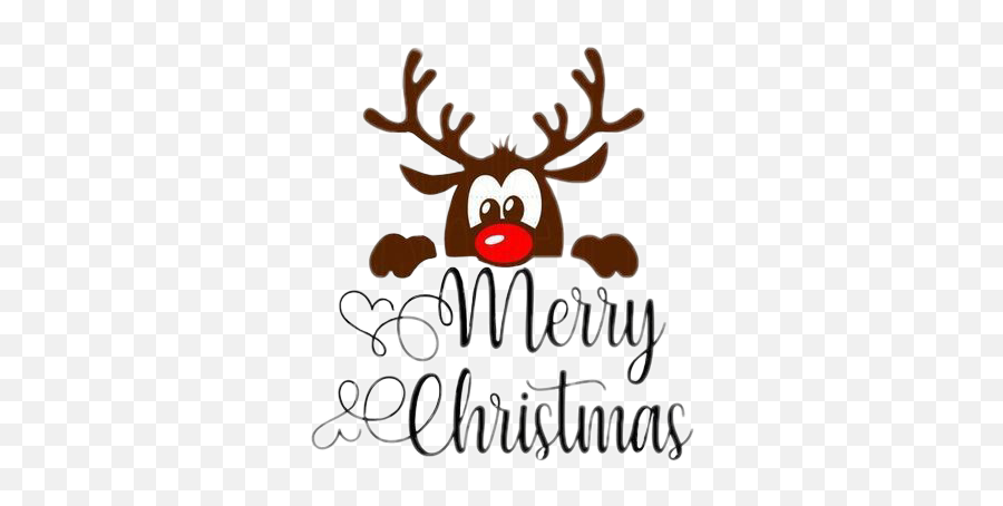 Reindeer Rudolph Christmas Merry Merrychristmas Text - Cartoon Emoji,Rudolph Emoji