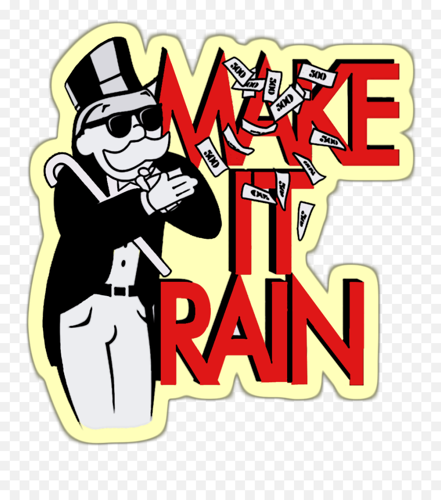 Make It Rain Clipart - Monopoly Man Make It Rain Emoji,Make It Rain Emoji