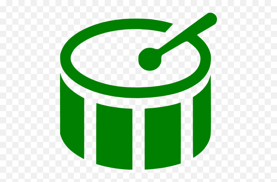 Green Bass Drum Icon - Free Green Music Icons Drum Icon Png Emoji,Drum Emoticon