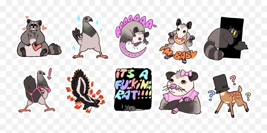 Trash Animals Telegram Sticker Set By Undeadclown - Fur Cartoon Emoji,Telegram Emojis