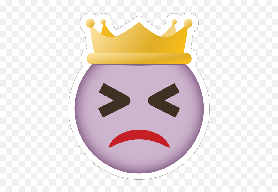 Phone Emoji Sticker Crown Purple Face - Emoji Crown,Purple Emoji