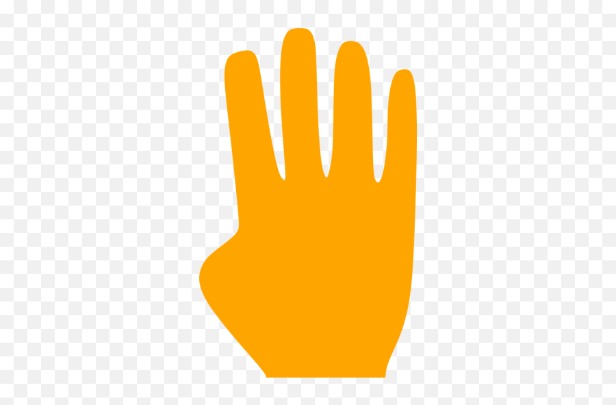 Orange Four Fingers Icon - Free Orange Hand Icons Transparent 4 Fingers Emoji,Fingers Emoji