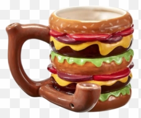 Double Cheeseburger Ceramic Pipe Mug - Double Cheeseburger Ceramic Pipe Mug 18oz Emoji,Emoji Cheeseburger Crisis