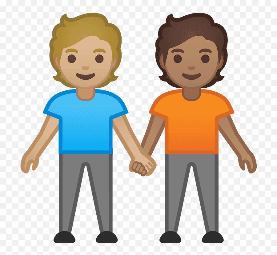 People Holding Hands Emoji Clipart Free Download - Two Men Holding Hands Cartoon,La Emoji