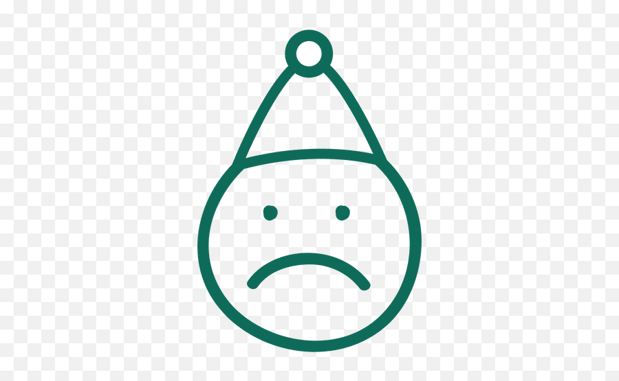 Frown Santa Claus Hat Face Green Stroke Emoticon 9 - Clip Art Emoji,Frown Face Emoji