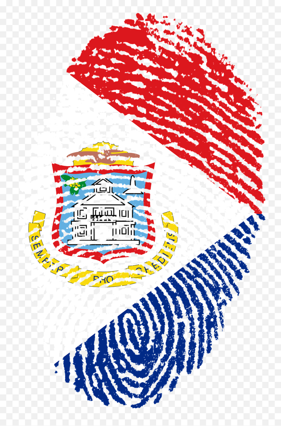 Sint Maarten Flag Fingerprint Country - Challenges To Digital India Emoji,Caribbean Flag Emoji