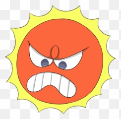 Angry Sun Clipart - Transparent Emoji