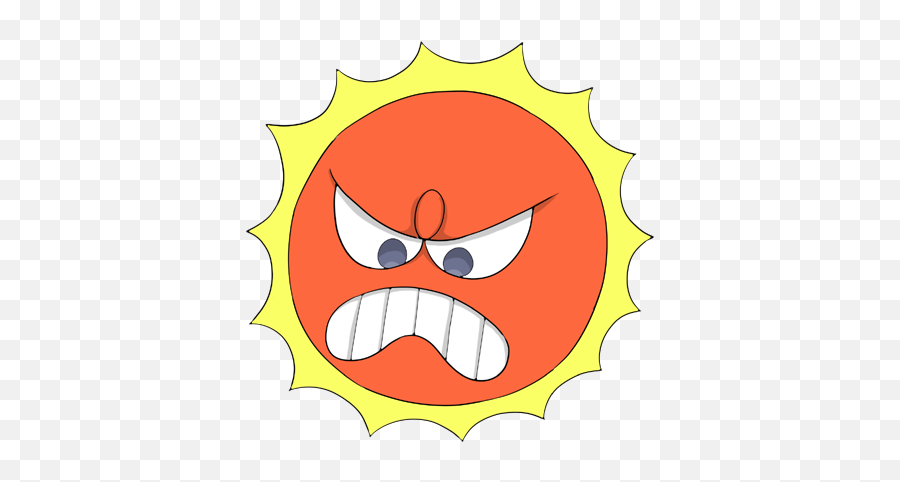 Angry Sun Clipart - Angry Sun Transparent Emoji,Sun Fire Emoji