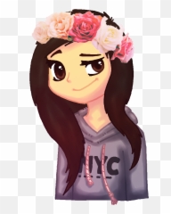 Monkey Emoji With Flower Crown Png - Girl
